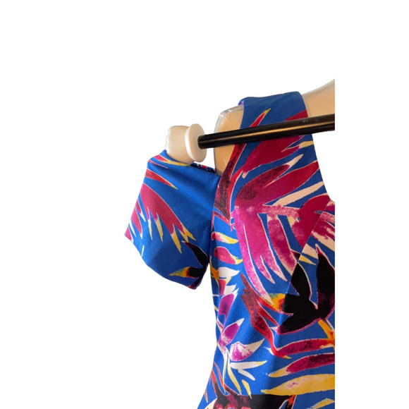 Calvin Klein Women's Cold Shoulder Tropical Print Dress Size 6 Polyester Spandex - Picture 10 of 12